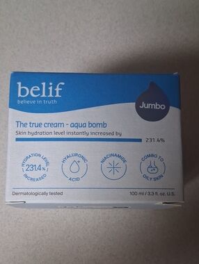 BNIB BELIF The True Cream - Aqua Bomb Jumbo (Blue) SIZE 3.3 FL OZ